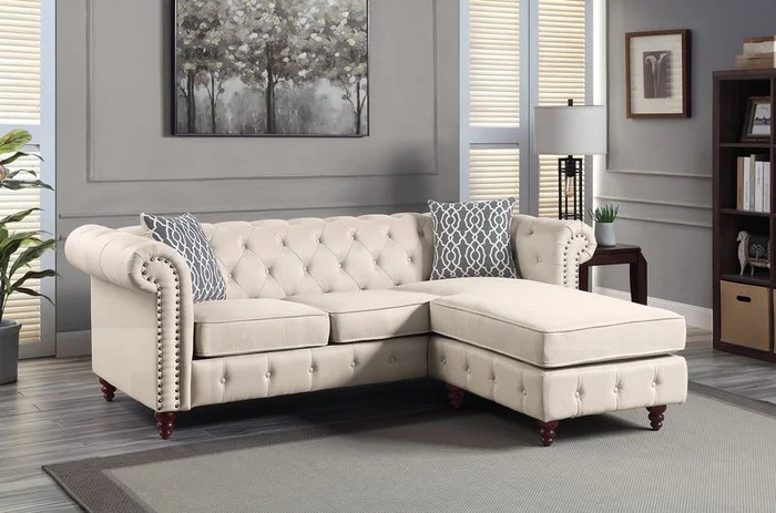 Waldina 90″L Reversible Sectional Sofa