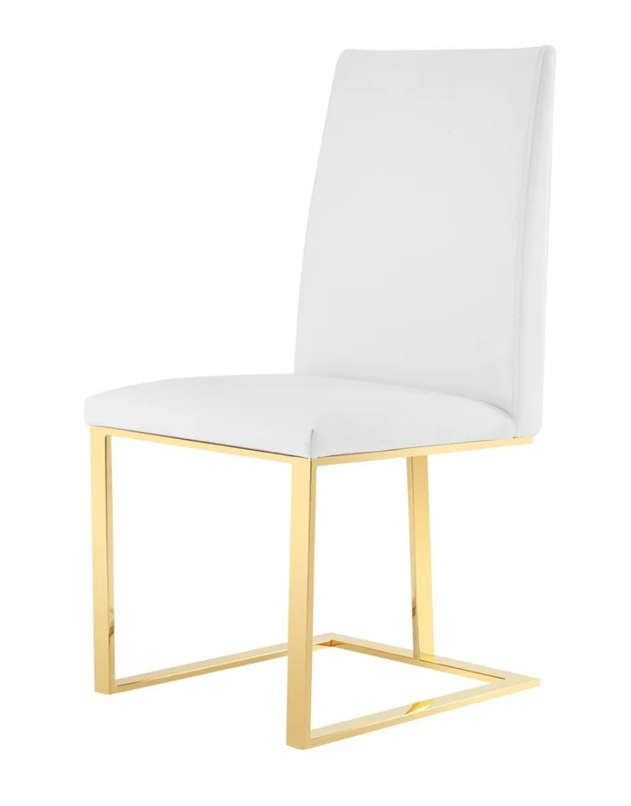 White Gold Contemporary Dining Chair By Homeroots