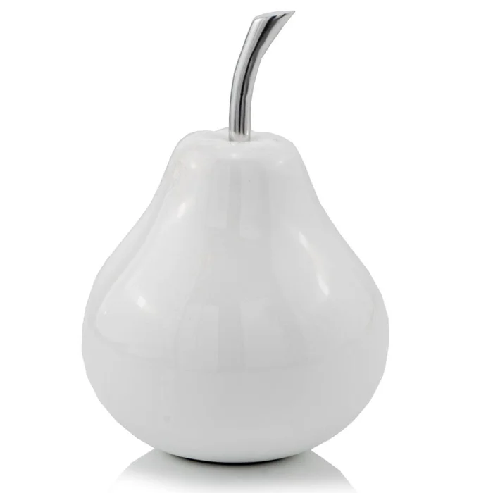 White Jumbo Pear Shaped Aluminum Accent Home Decor By Homeroots