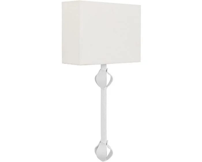 Worlds Away Flush Iron Sconce With Leaf Detail In Matte White Powder Coat (CL1A) – CLEARANCE SALE (Dropshippable)