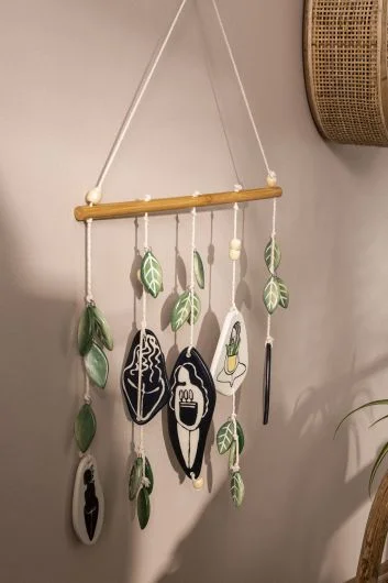 Yana Hand Painted Ceramic Tiles Mobile By Accent Decor – Multicolor – Ceramic – 53865